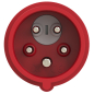 Preview: CEE Phasenwender Stecker PCE 400V / 16A rot 5-polig IP54 GRIP
