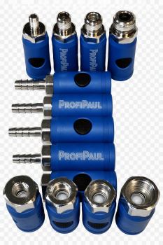 Sicherheitskupplung mit Druckknopf blau DN 7,2