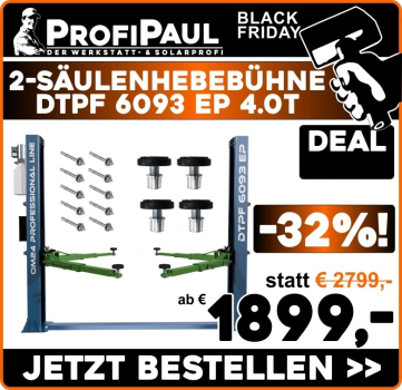 Profi 2-Säulen-Hebebühne elektrisch 4.0T (DTPF 6093 EP)