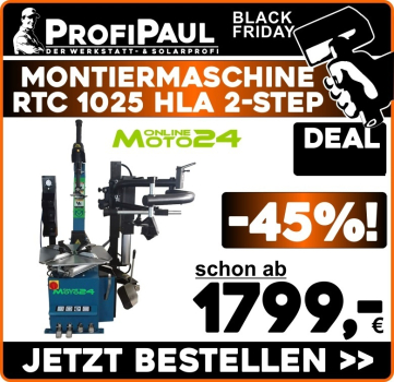 Reifenmontiermaschine RTC 1025 mit Hilfsarm & 2-Stufen Technik