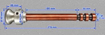 Schnell-Verriegelungszapfen für RTC 1028 "Steck-Variante" kurz 276mm