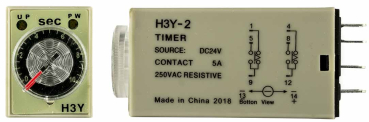 Zeitschalt-Relais 8-Pin eckig,H3Y-2, 24V DC