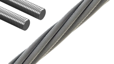 Stahlseil mit  beidseitigem Gewinde M16 L=840cm DTPF E 3. Serie