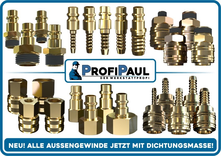 3/8"  Druckluft-Kupplung Stecker Schlauchanschluss Einstecktülle 12 x 1/4" 
