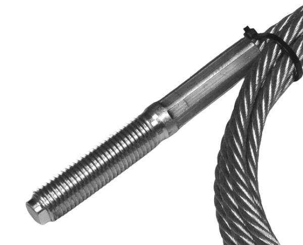 Stahlseil mit  beidseitigem Gewinde M16 L=920cm DTPF/DTPO