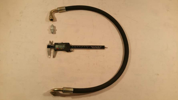 Hydraulikschlauch 83cm 2x 90° Anschluss 9/16-18