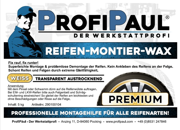 Premium UNIVERSAL tire mounting paste white 5 kg - Kopie