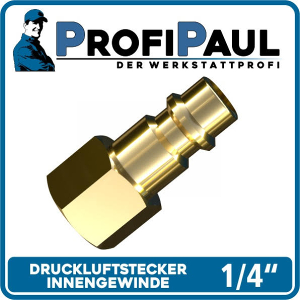 Druckluftstecker Messing 1/4\ IG