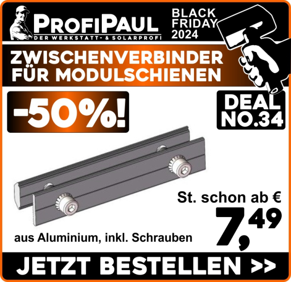 Alu Zwischenverbinder No. 2 für Modulschienen inkl. Schrauben