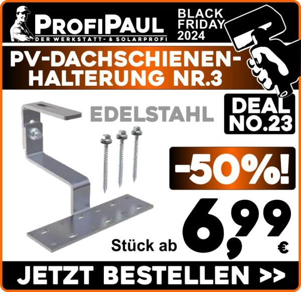 Dachschienen - Halter Edelstahl No.3 inkl. Schrauben für Schindeldach