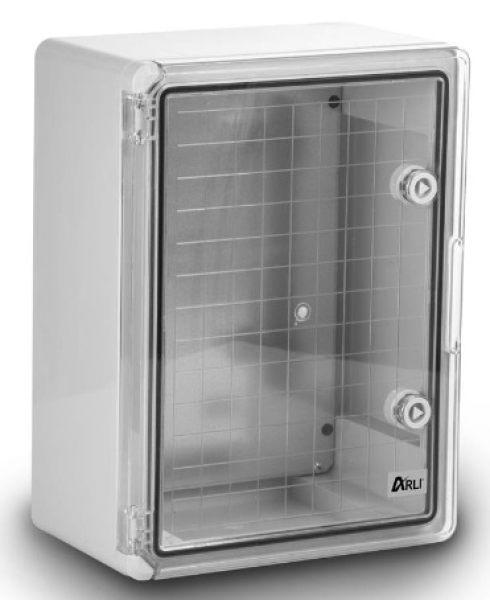 ARLI Kunststoff-Schaltschrank IP65 mit Sichttür - 300 x 400 x 165 mm transparent Gehäuse