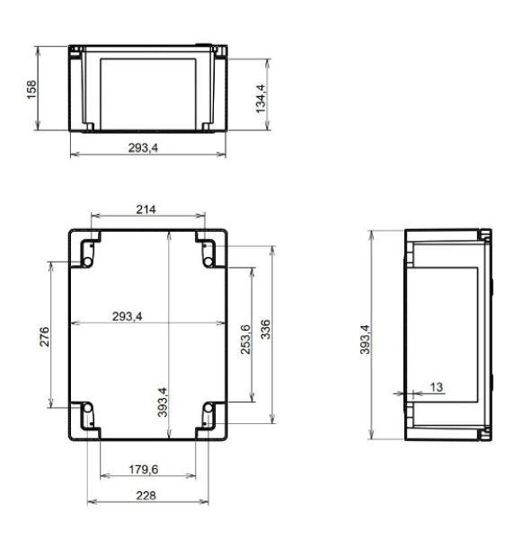 ARLI Kunststoff-Schaltschrank IP65 mit Sichttür - 300 x 400 x 165 mm transparent Gehäuse
