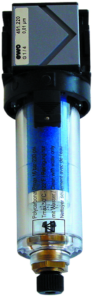 Mikrofilter 1/4" mit Halbautomatischen Ablassventil