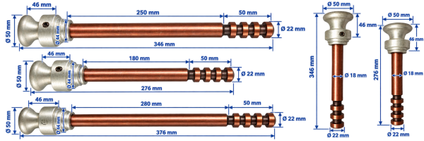 Schnell-Verriegelungszapfen für RTC 1028 "Steck-Variante" kurz 276mm