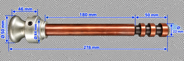 Schnell-Verriegelungszapfen für RTC 1028 "Steck-Variante" kurz 276mm