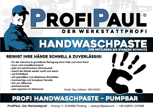 PROFI handwashpaste - pumpable 3 kg canister inkl soap dispenser, wall mount and mounting material
