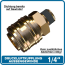 Druckluftkupplung Messing 1/4\ AG,selbstdichtend