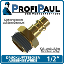 Druckluftstecker Messing 1/2\ AG,selbstdichtend